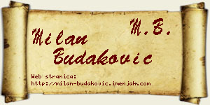 Milan Budaković vizit kartica